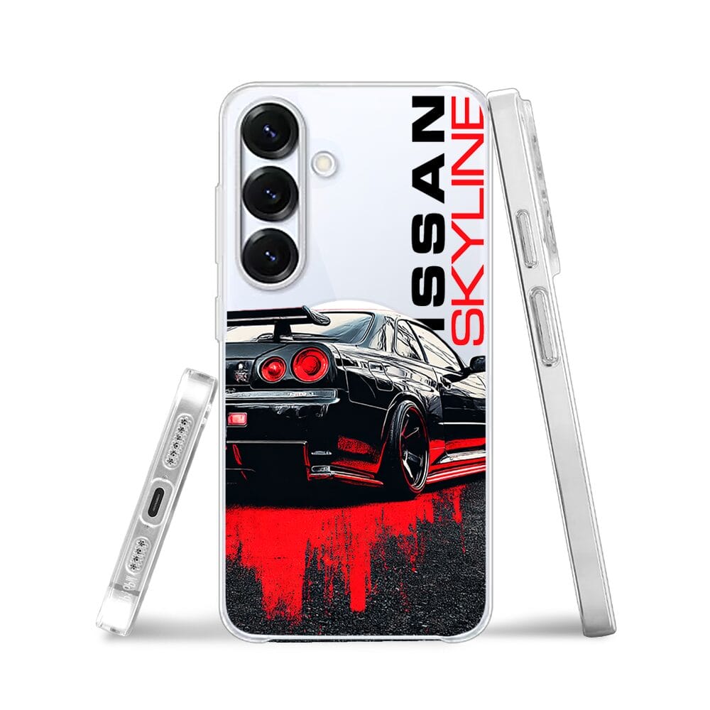 Etui do Samsung Galaxy S25 Plus z MagSafe przeźroczyste, silikonowe Flexi, Szybkie Auta, czarny Skyline - obrazek 3