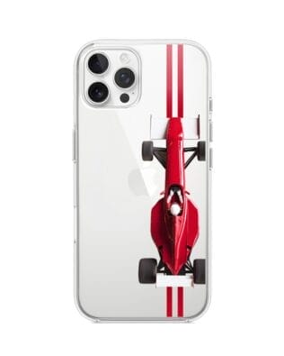 Etui do iPhone 12 Pro Max przeźroczyste, silikonowe Flexi, Szybkie Auta, czerwone F1