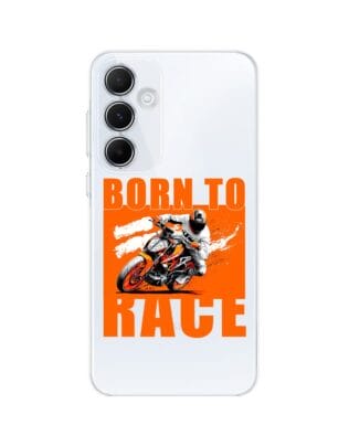 Etui do Samsung Galaxy M35 5G przeźroczyste, silikonowe Flexi, Bikers, Ścigacz