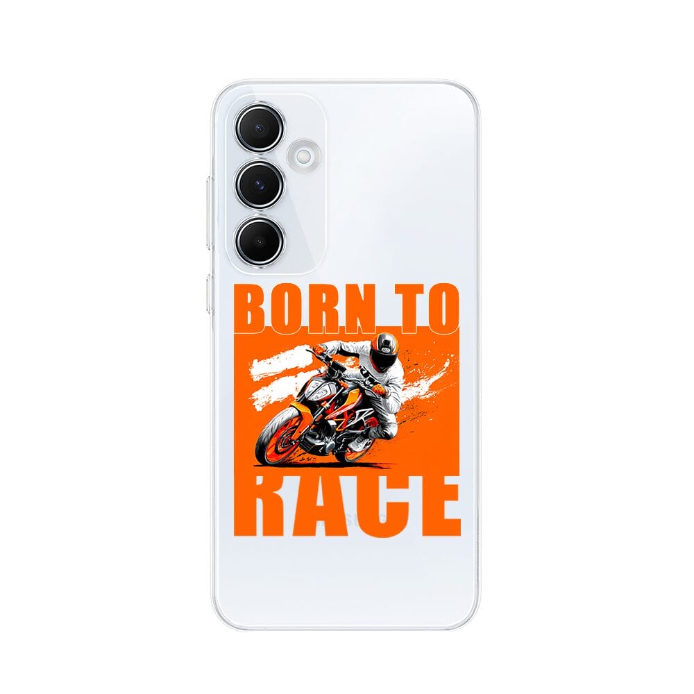 Etui do Samsung Galaxy M35 5G przeźroczyste, silikonowe Flexi, Bikers, Ścigacz