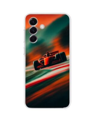 Etui do Samsung Galaxy A56 5G przeźroczyste, silikonowe Flexi, Szybkie Auta, Wyścig F1