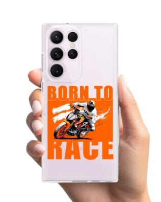 Etui do Samsung Galaxy S23 Ultra przeźroczyste, silikonowe Flexi, Bikers, Ścigacz