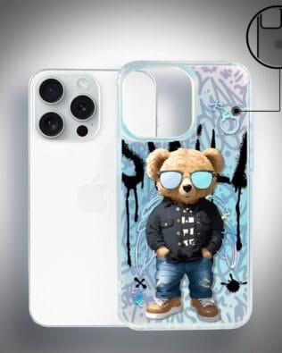 Etui do iPhone 15 Pro Max IBIZU California Sunset, zmieniające kolor, Graffiti Boy, artystyczny miś