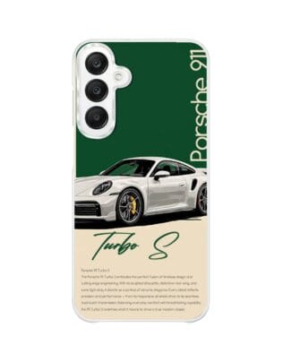 Etui do Samsung Galaxy A25 5G z MagSafe przeźroczyste, silikonowe Flexi, Szybkie Auta, Elegancja 911