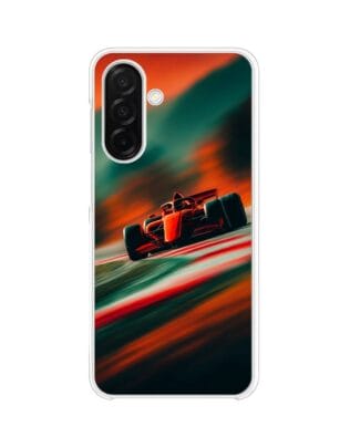 Etui do Samsung Galaxy A26 5G z MagSafe przeźroczyste, silikonowe Flexi, Szybkie Auta, Wyścig F1