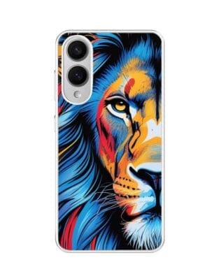 Etui do Samsung Galaxy S25 Edge z MagSafe przeźroczyste, silikonowe Flexi, Dzika Mandala, Lwie spojrzenie