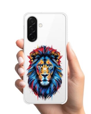 Etui do Samsung Galaxy A26 5G z MagSafe przeźroczyste, silikonowe Flexi, Dzika Mandala, Lew
