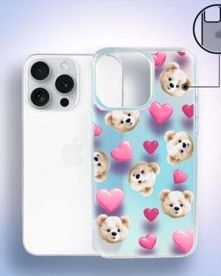 Etui do iPhone 16 Pro IBIZU California Sunset, zmieniające kolor, Love Mood, miś i serduszka