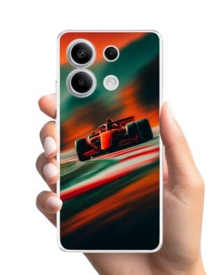 Etui do Xiaomi Redmi Note 13 Pro 5G przeźroczyste, silikonowe Flexi, Szybkie Auta, Wyścig F1