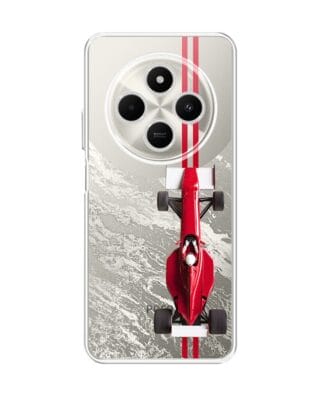 Etui do Xiaomi POCO C75 przeźroczyste, silikonowe Flexi, Szybkie Auta, czerwone F1