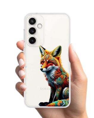 Etui do Samsung Galaxy S23 FE 5G przeźroczyste, silikonowe Flexi, Dzika Mandala, Lis