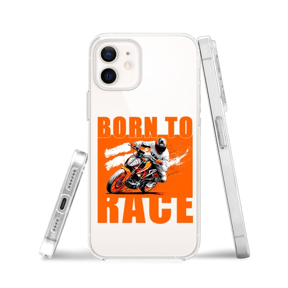 Etui do iPhone 12 przeźroczyste, silikonowe Flexi, Bikers, Ścigacz - obrazek 3