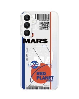 Etui do Samsung Galaxy A25 5G z MagSafe przeźroczyste, silikonowe Flexi, bilet na Mars