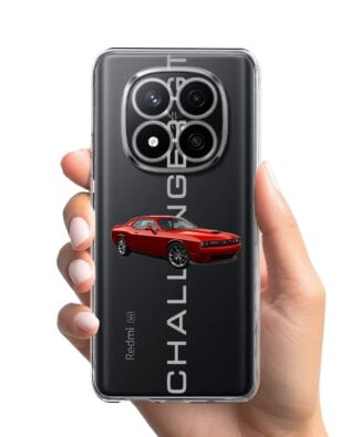 Etui do Xiaomi Redmi Note 14 Pro 4G przeźroczyste, silikonowe Flexi, Szybkie Auta, czerwony Challenger GT