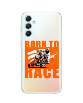 Etui do Samsung Galaxy A34 5G przeźroczyste, silikonowe Flexi, Bikers, Ścigacz