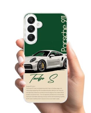 Etui do Samsung Galaxy A25 5G z MagSafe przeźroczyste, silikonowe Flexi, Szybkie Auta, Elegancja 911