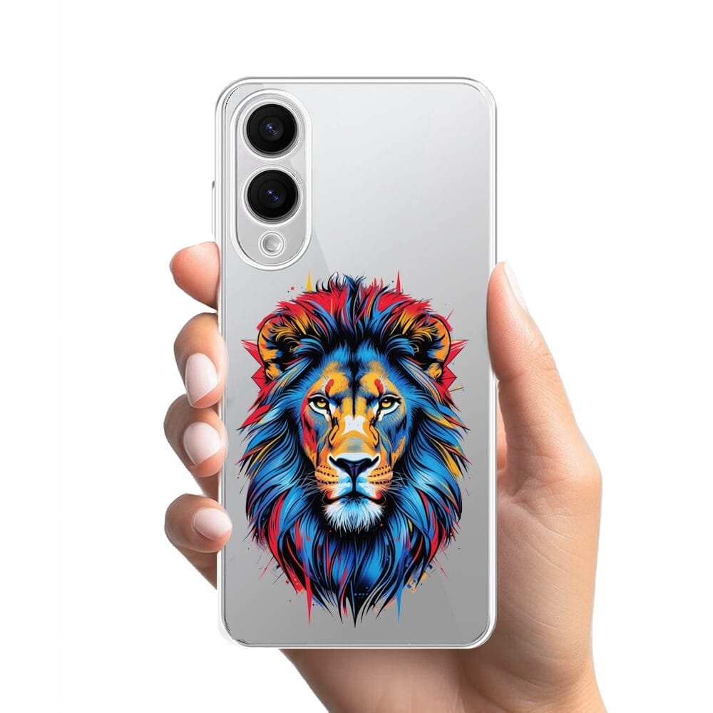 Etui do Samsung Galaxy S25 Edge przeźroczyste, silikonowe Flexi, Dzika Mandala, Lew - obrazek 2