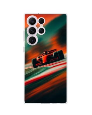 Etui do Samsung Galaxy S23 Ultra przeźroczyste, silikonowe Flexi, Szybkie Auta, Wyścig F1