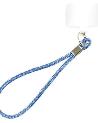 Krótka smycz, pasek na nadgarstek do telefonu, jasny niebieski, błyszcząca