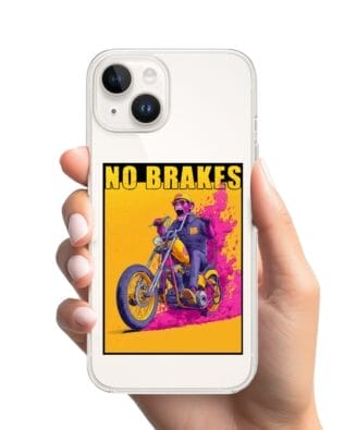 Etui do iPhone 14 przeźroczyste, silikonowe Flexi, Bikers, Motocyklem przez świat