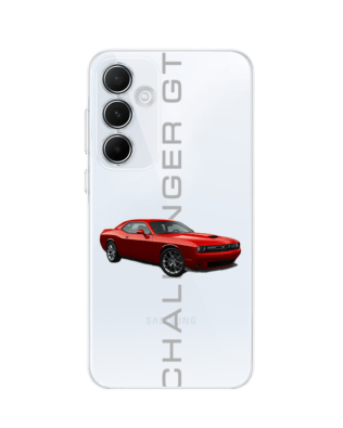 Etui do Samsung Galaxy M35 5G przeźroczyste, silikonowe Flexi, Szybkie Auta, czerwony Challenger GT