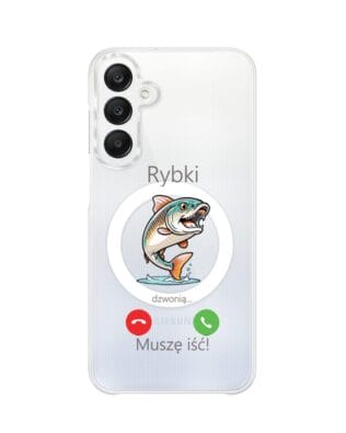 Etui do Samsung Galaxy A25 5G z MagSafe przeźroczyste, silikonowe Flexi, rybki dzwonią