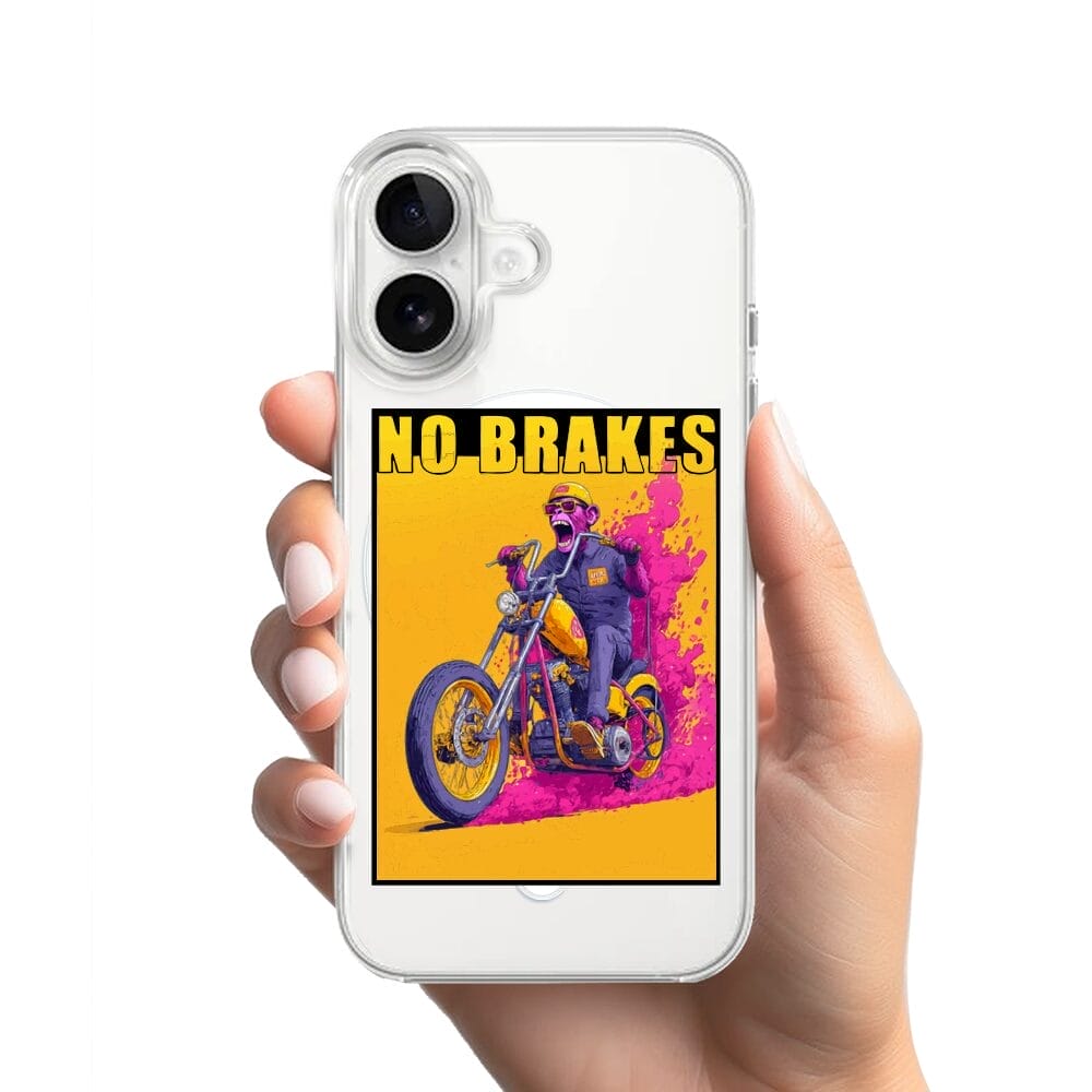 Etui do iPhone 16 Plus z MagSafe przeźroczyste, silikonowe Flexi, Bikers, Motocyklem przez świat - obrazek 2