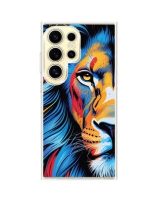 Etui do Samsung Galaxy S24 Ultra z MagSafe przeźroczyste, silikonowe Flexi, Dzika Mandala, Lwie spojrzenie