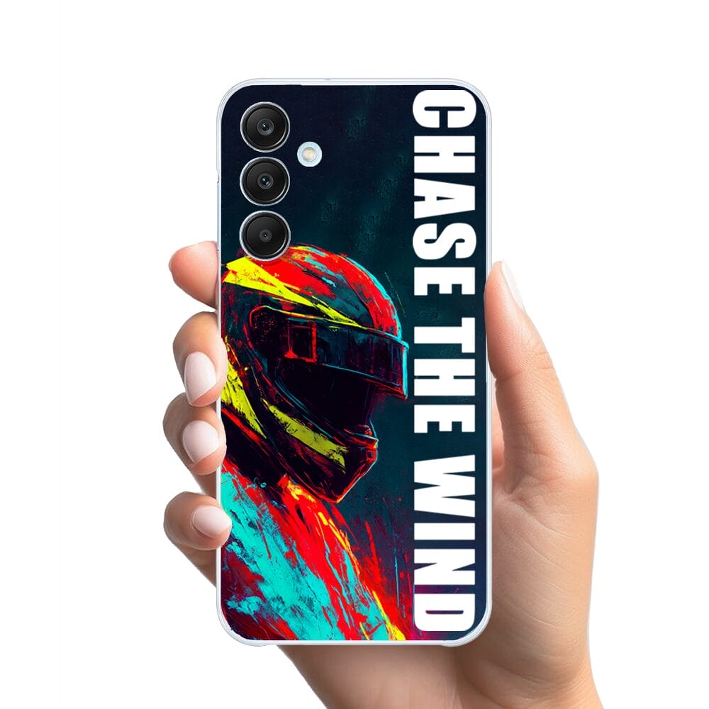 Etui do Samsung Galaxy M35 5G przeźroczyste, silikonowe Flexi, Bikers, Chase The Wind - obrazek 2