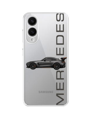 Etui do Samsung Galaxy S25 Edge przeźroczyste, silikonowe Flexi, Szybkie Auta, Stalowe AMG-GT