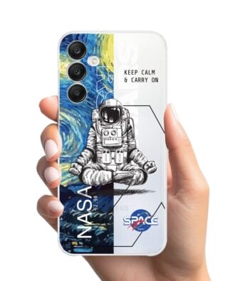 Etui do Samsung Galaxy A25 5G przeźroczyste, silikonowe Flexi, Keep Calm in Cosmos