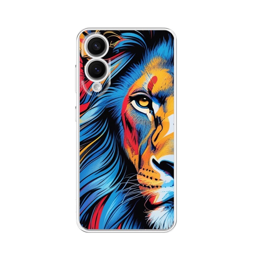 Etui do Samsung Galaxy S25 Edge przeźroczyste, silikonowe Flexi, Dzika Mandala, Lwie spojrzenie