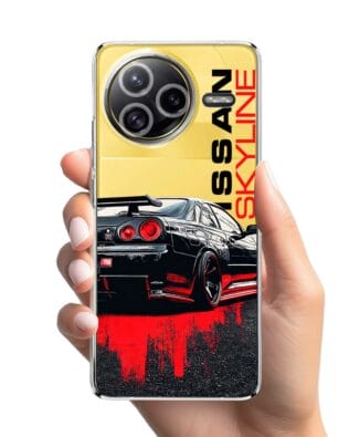 Etui do Xiaomi POCO F7 Ultra przeźroczyste, silikonowe Flexi, Szybkie Auta, czarny Skyline