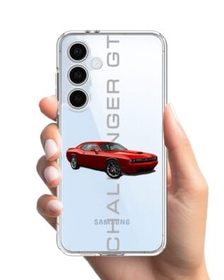 Etui do Samsung Galaxy S24 FE przeźroczyste, silikonowe Flexi, Szybkie Auta, czerwony Challenger GT