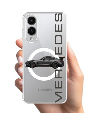 Etui do Samsung Galaxy S25 Edge z MagSafe przeźroczyste, silikonowe Flexi, Szybkie Auta, Stalowe AMG-GT