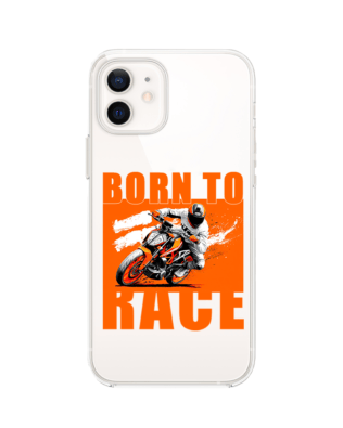 Etui do iPhone 12 Mini przeźroczyste, silikonowe Flexi, Bikers, Ścigacz