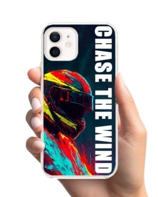 Etui do iPhone 12 przeźroczyste, silikonowe Flexi, Bikers, Chase The Wind