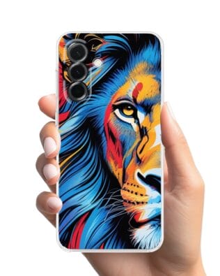 Etui do Samsung Galaxy A36 5G przeźroczyste, silikonowe Flexi, Dzika Mandala, Lwie spojrzenie