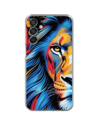 Etui do Samsung Galaxy M15 5G przeźroczyste, silikonowe Flexi, Dzika Mandala, Lwie spojrzenie