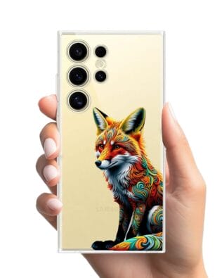 Etui do Samsung Galaxy S24 Ultra przeźroczyste, silikonowe Flexi, Dzika Mandala, Lis