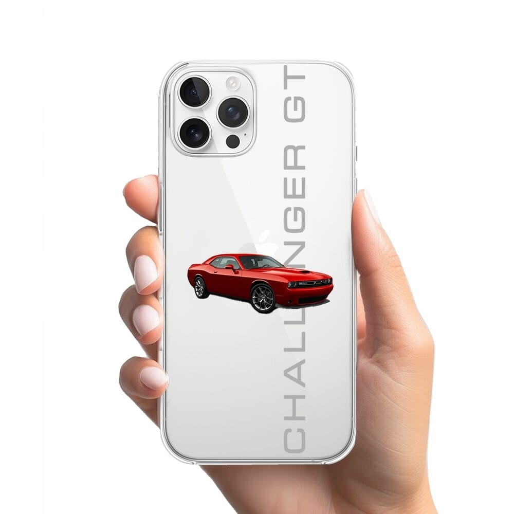 Etui do iPhone 12 Pro Max przeźroczyste, silikonowe Flexi, Szybkie Auta, czerwony Challenger GT - obrazek 2