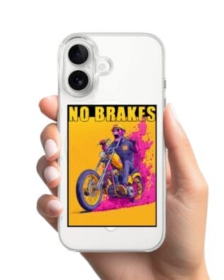 Etui do iPhone 16 z MagSafe przeźroczyste, silikonowe Flexi, Bikers, Motocyklem przez świat