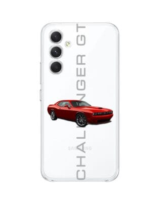 Etui do Samsung Galaxy A54 5G przeźroczyste, silikonowe Flexi, Szybkie Auta, czerwony Challenger GT