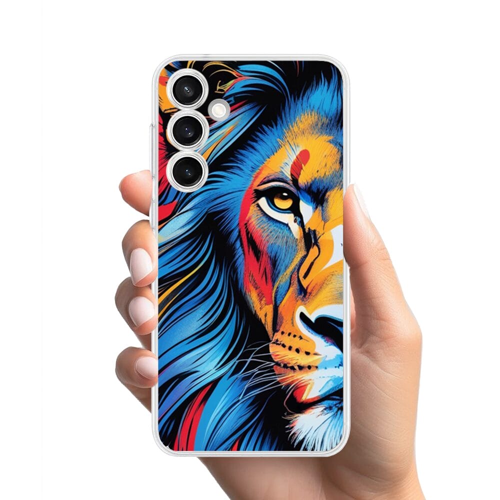 Etui do Samsung Galaxy S23 przeźroczyste, silikonowe Flexi, Dzika Mandala, Lwie spojrzenie - obrazek 2