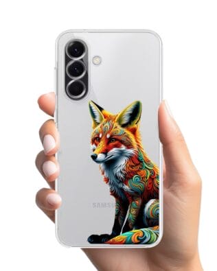 Etui do Samsung Galaxy A56 5G przeźroczyste, silikonowe Flexi, Dzika Mandala, Lis