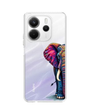 Etui do Xiaomi Redmi Note 14 4G przeźroczyste, silikonowe Flexi, Dzika Mandala, Słoń