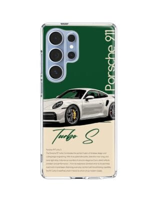 Etui do Samsung Galaxy S25 Ultra z MagSafe przeźroczyste, silikonowe Flexi, Szybkie Auta, Elegancja 911