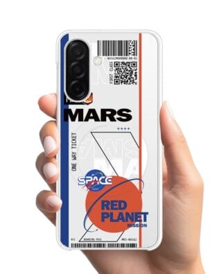 Etui do Samsung Galaxy A26 5G z MagSafe przeźroczyste, silikonowe Flexi, bilet na Mars