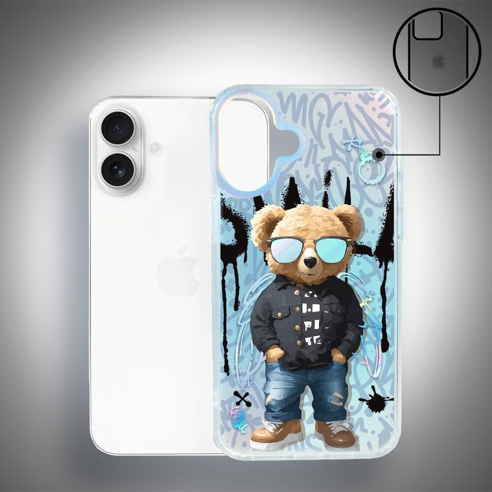 Etui do iPhone 16 IBIZU California Sunset, zmieniające kolor, Graffiti Boy, artystyczny miś - obrazek 6