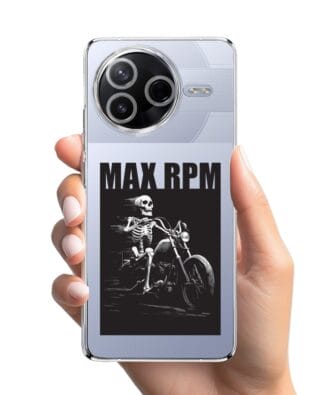 Etui do Xiaomi POCO F7 Pro przeźroczyste, silikonowe Flexi, Bikers, Ghost Rider